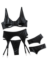 Black Leather Seduction Set – 3 Piece